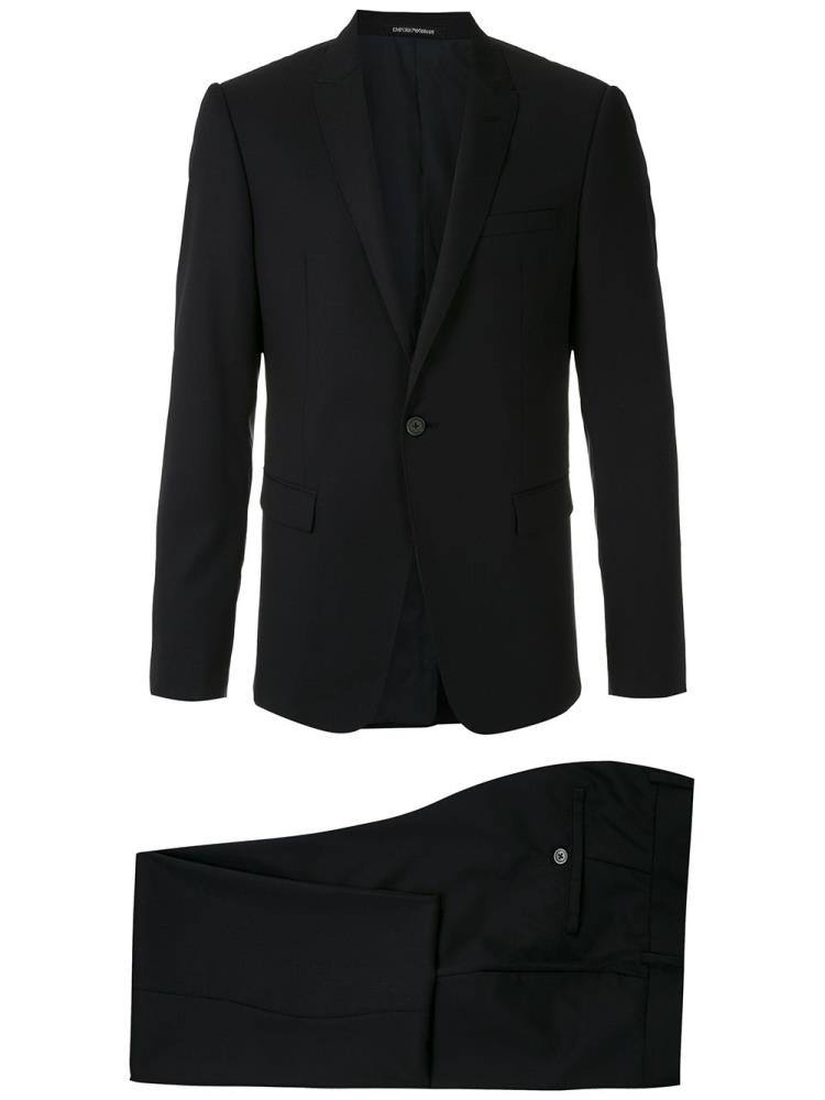 Armani Suits Online Store Black Emporio Armani Fitted Two Piece Mens